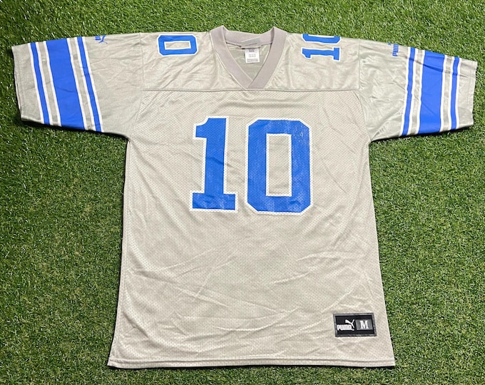 Vintage Detroit Lions Charlie Batch # 10 Jersey Puma Size Medium M NFL Football Michigan 1990s 90s