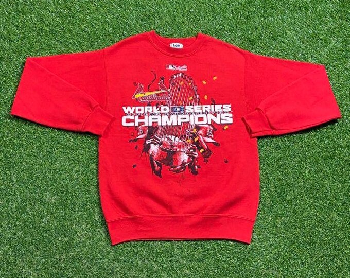 Vintage St Louis Cardinals Crewneck Sweatshirt Size Youth Large MLB Baseball Missouri Cards Red World Series 2006 Pull Over Oversized 00s