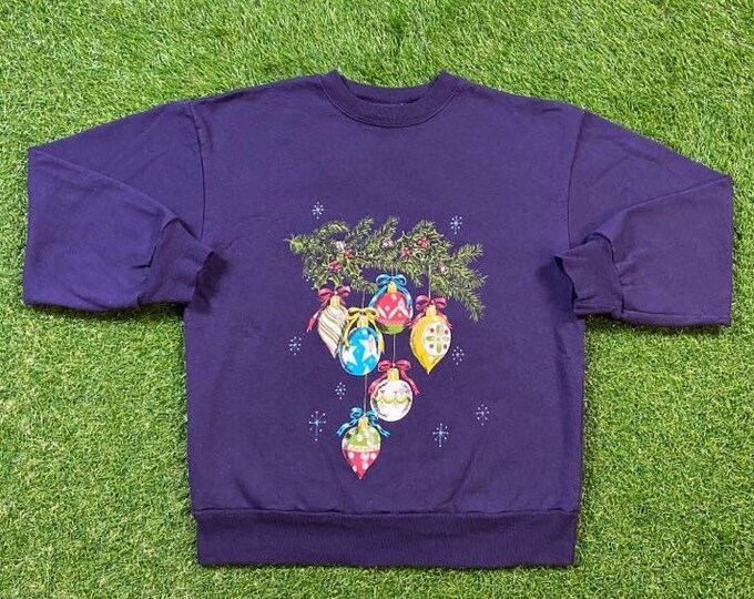 Ugly Christmas Sweater Vintage Tacky Holiday Party Merry Santa Classic Santa Claus Xmas 90s 80s Knit Classic Ornaments Size Medium M