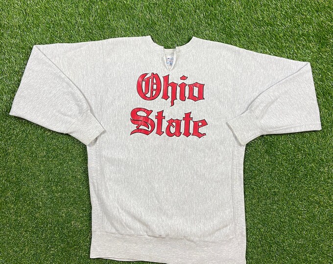 Vintage Ohio State University OSU Crewneck Sweatshirt Champion Made USA XXl 2XL NCAA College Football Cleveland Pull Over Reverse Weave 90s