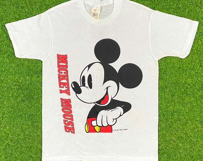 Vintage Disney Mickey Mouse Tee T Shirt 1980s 80s Walt Disney World Large New With Tags Classic 90s Magic Nwt 80s Deadstock Rare