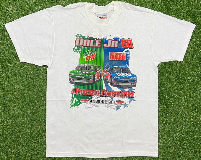Vintage Dale Earnhardt Jr 88 NASCAR T Shirt Tee Winners Circle Size Large L Racing Classic Rare Shirt All Over Print Daytona 500 1990s 90s