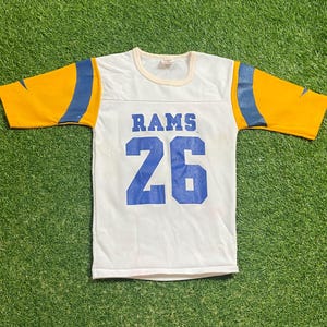 Vintage St Louis Rams Jersey Rawlings Made USA Size Youth Medium NFL Football Super Bowl Missouri Los Angeles California 1990s 90s