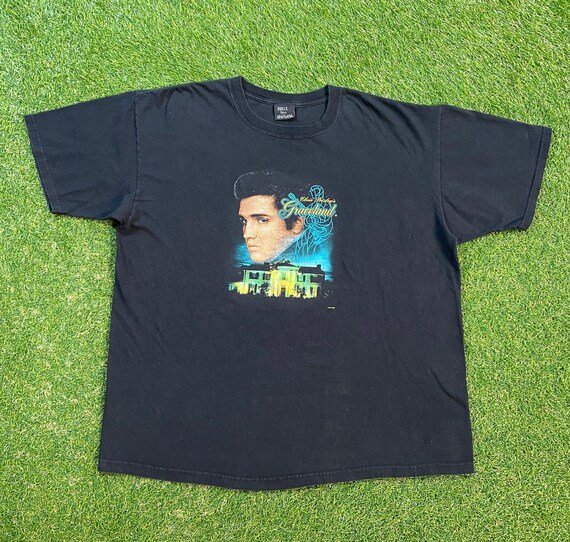 T-shirt Vintage Elvis Presley - Noir - Années 90 - Taille S