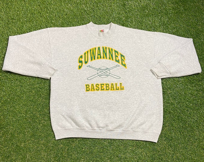Vintage Suwannee Baseball Crewneck Sweatshirt Size Xtra Large XL High School Baseball Live Oak Florida 1990s 90s Pull Over Oversized