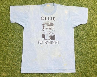 Vintage Ollie for President T Shirt Tee Made USA Size M Lieutenant Colonel Oliver North United States Marine Corps US Military 1990s 90s
