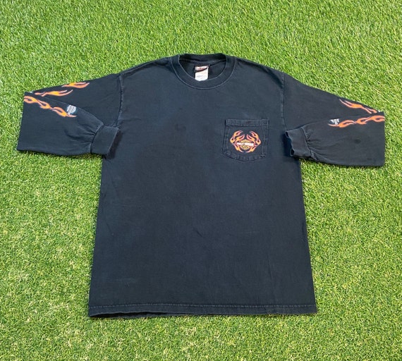 Vintage Harley Davidson Joe Carson Long Sleeve T Shirt Tee Made