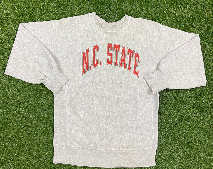 Vintage NC State University WolfPack Crewneck Sweatshirt Champion Reverse Weave Xtra Large XL NCAA College Basketball Pull Over Oversized