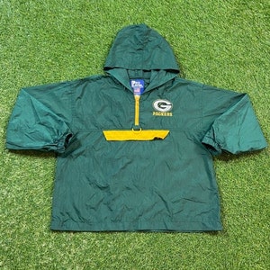 Vintage Green Bay Packers Windbreaker Zip Up Jacket Size Youth Medium NFL Football 1990s Quality Wisconsin Light Rain Coat Child&#39;s Kids