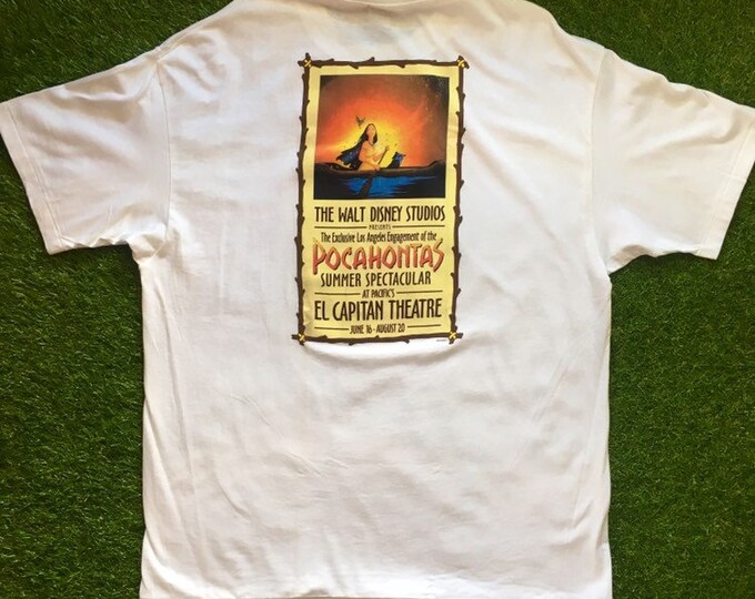 Vintage POCAHONTAS Tee Shirt Brand New 1995 Walt DISNEY World XL Deadstock Movie Promo T Rare Sealed 90s Nwt John Smith Nature Poca Princess
