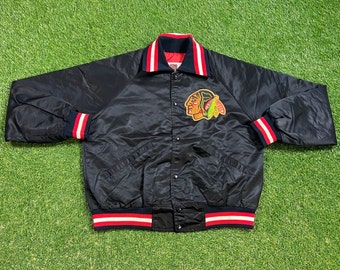 1990's CHICAGO BLACKHAWKS STARTER RAIN COAT XL