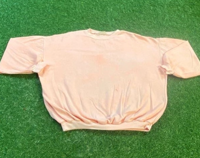 Vintage Plain Pink Crewneck Sweatshirt Made USA Size Xtra Large XL Quality 1980s Panama Jack Oversized Comfy Great Fit Original Pull Over