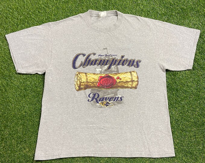 Vintage Baltimore Ravens Super Bowl XXXV 2001 T Shirt Tee Lee Sport Size XXL 2XL NFL Football Maryland Ray Lewis 00s