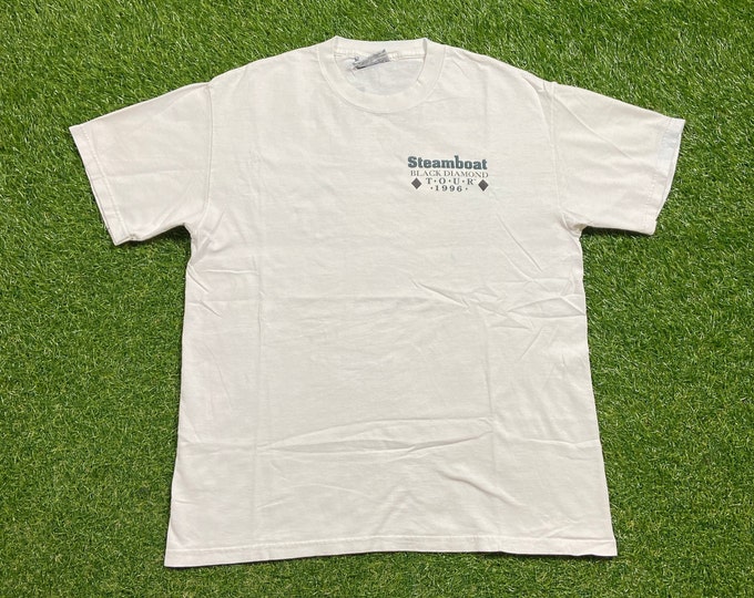 Vintage Steamboat Black Diamond 96 Tour T Shirt Tee Lee Made USA Size Medium M Classic USA Rock Tour Shirt Rare 1990s 90s Gem