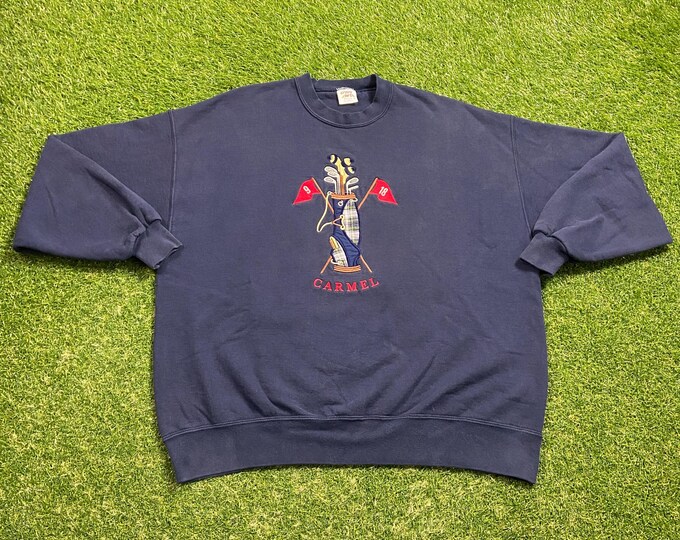 Vintage Carmel Golf Crewneck Sweatshirt Made USA Size Xtra Large XL US Open Masters Tiger Woods Pull Over Oversized 1990s 90s