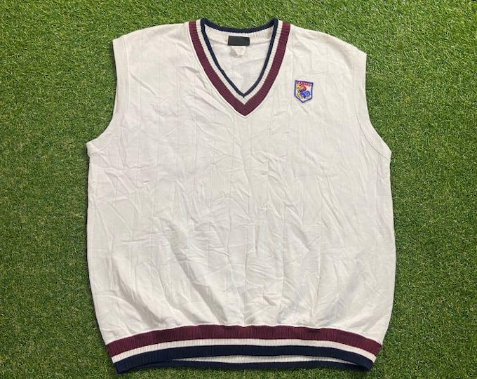 Vintage University of Kansas V Neck Sweatshirt Made USA Size Xtra Large XL NCAA College Basketball Classic Jayhawks 1990s 90s Pull Over