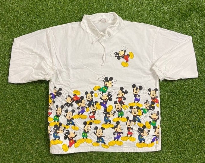 Vintage Mickey Mouse Long Sleeve Shirt Size Medium M Disneyland California Walt Disney World Magic Kingdom Classic 1990s 90s
