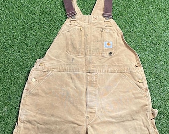 90s Carhartt Made in USA Black Insulated Overalls - 38x30