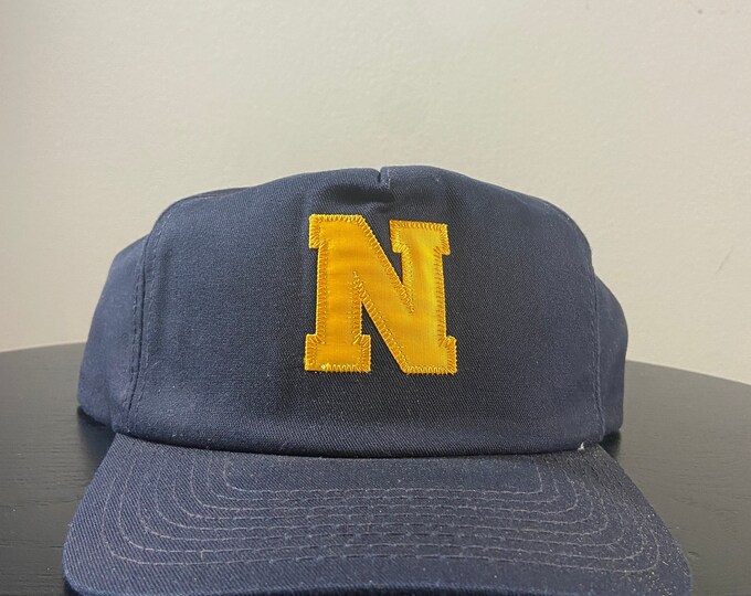 Vintage Notre Dame Snapback Hat Made USA OSFA Fighting Irish NCAA College Football 1990s 90s Navy