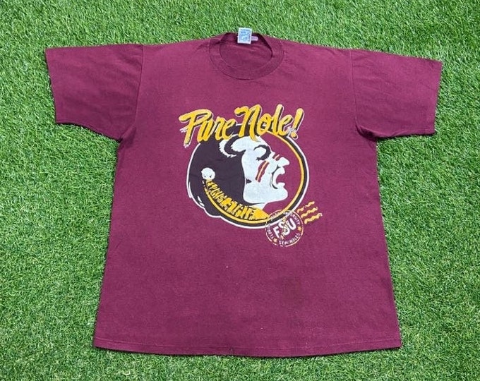 Vintage Florida State University Seminoles T Shirt Tee Made Usa Size Xtra Large XL NCAA College Football FSU Tallahassee 1990s 90s