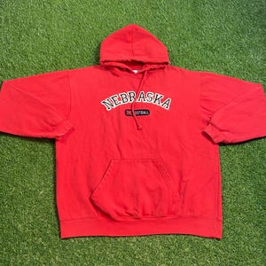 Vintage University of Nebraska Cornhuskers Hoodie Sweatshirt Size XXL 2XL NCAA College Football 1990s 90s Pull Oversized