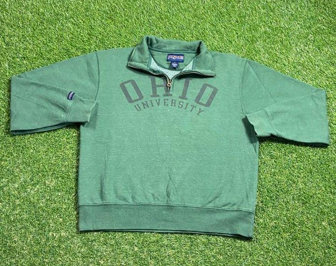 Vintage University of Ohio Sweatshirt Size Medium M Cleveland NCAA College Football Classic Original State Pull Over Oversized 1990s 90s