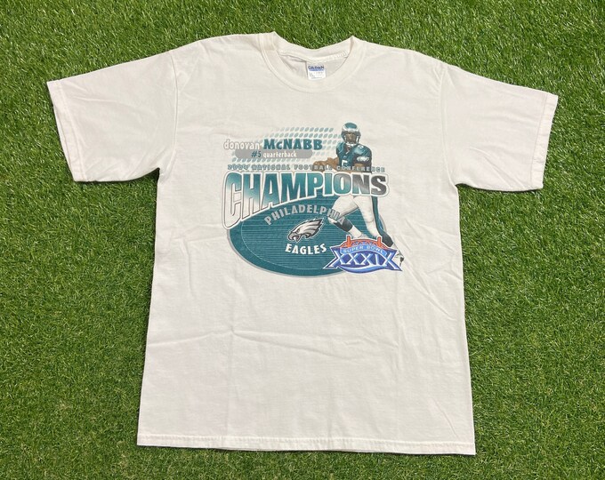 Vintage Philadelphia Eagles Donovan McNabb T Shirt Tee Size Large L NFL Football Pennsylvania Super Bowl 1990s 90s