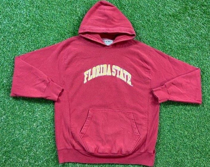 Vintage Florida State University Seminoles Hoodie Sweatshirt Steve & Barry's Size Small S NCAA College Football FSU Pull Over Oversized