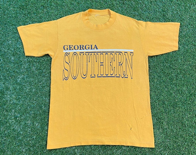 Vintage Georgia Southern University T Shirt Tee Size Small S NCAA College Football Atlanta Savanah 1990s 90s