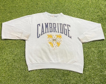 Moletom vintage da Universidade de Cambridge, tamanho G, fabricado nos EUA. Faculdade de Massachusetts, Universidade de Harvard, Direito, Ivy League, anos 90.