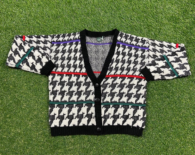 Vintage Cabin Creek Cardigan Sweater Made USA Size Medium M 1980s 80s Comfy Button Down Warm