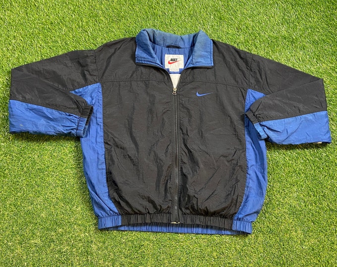 Vintage Nike Windbreaker Jacket Zip Up Jacket Just Do It! Sportswear Size Medium Athletic Wear Classic 90's 1990s Light Rain Jacket Coat