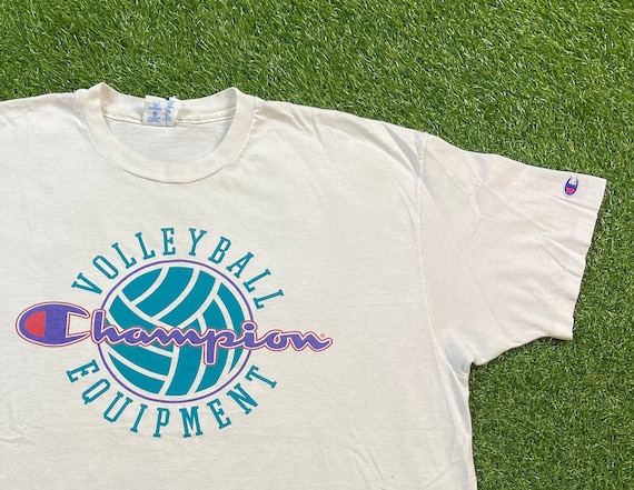 Vintage Volleyball Equipment T Shirt Tee Champion Made USA Size