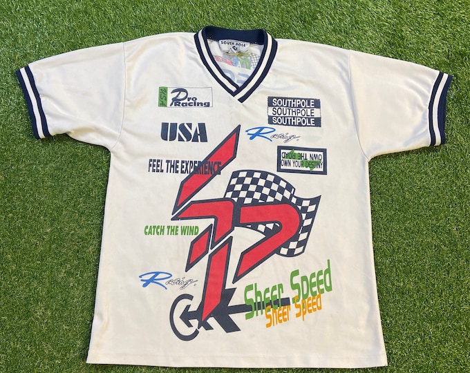 Vintage Southpole Racing T Shirt Size Xtra Large XL Speedway NASCAR Motorsports Formula Racing 1980s 80s