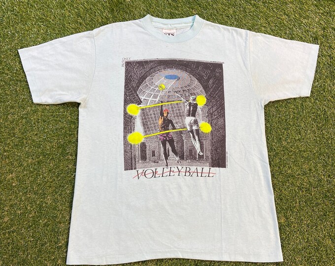Vintage Pro's Only Volleyball T Shirt Tee STS Graphics Size Large Beach Volleyball Olympics 1990s 90s