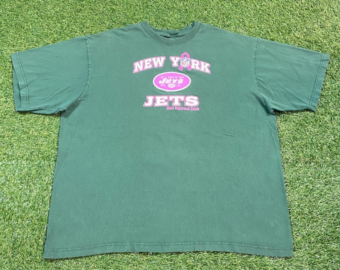 Vintage New York Jets T Shirt Tee Reebok Size XXL 2XL NFL Football Ny Gang Green 1990s 90s
