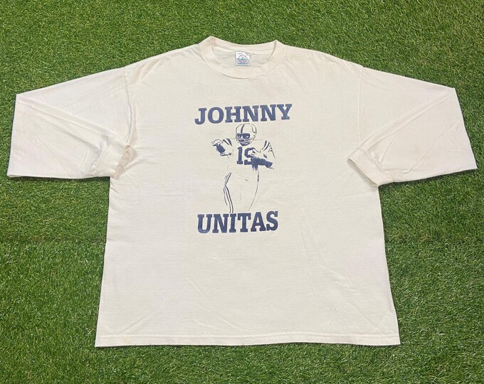 Vintage Baltimore Colts Johnny Unitas Long Sleeve Shirt Tee Size Xtra Large XL NFL Football Indianapolis Indiana Peyton Manning 1990s 90s