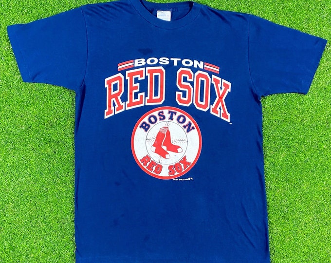 Vintage Boston Red Sox Spell Out T Shirt Tee Artex Small Made USA MLB Baseball Stadium 1980's 80s