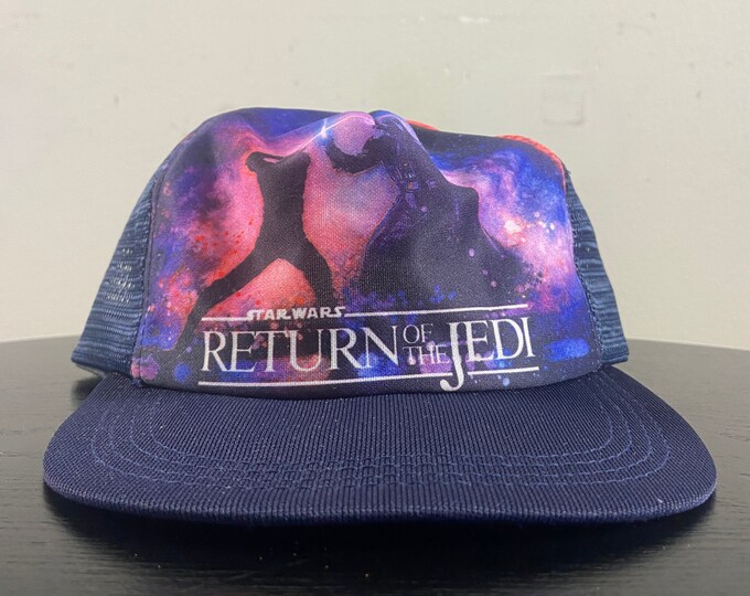 Vintage Star Wars Return of the Jedi Snapback Hat Made USA Luke Skywalker Darth Vader Disney Jedi Star Trek Science Fiction 1980s Rare Error