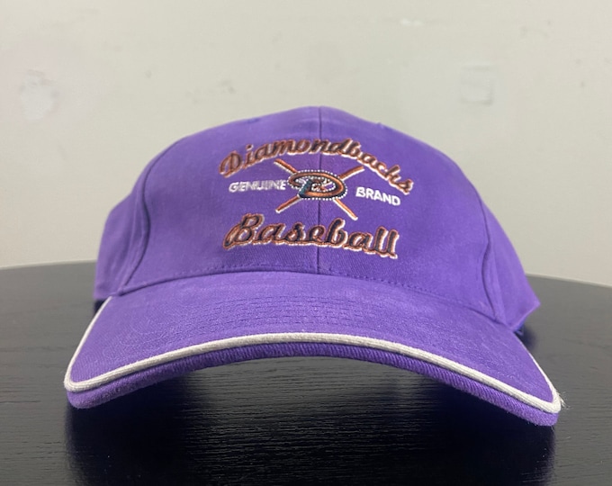 Vintage Arizona Diamondbacks Strap Back Hat OSFA Purple Snake D Backs Baseball MLB 1990s 90s Phoenix