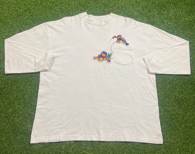 Vintage Winnie The Pooh Long Sleeve Shirt Tee Size XXL 2XL Walt Disney World WDW Disneyland Classic Cartoon Mickey Mouse Pooh 1990s 90s