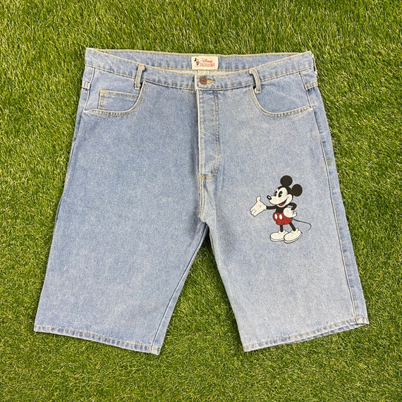 Vintage Mickey Mouse Jean Shorts Jhorts Size Xtra Large XL Made