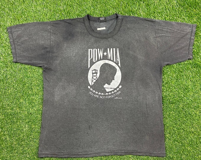 Vintage POW MIA You Are Not Forgotten T Shirt Tee Roth Co Made Usa Size 3X USMA Marines Navy United States Military Veteran