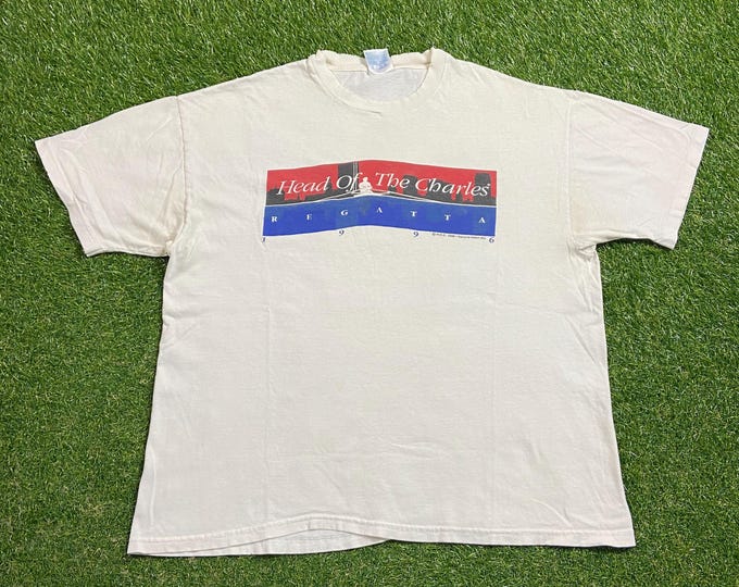 Vintage Head of the Charles Regatta T Shirt Tee Size Xtra Large XL Crew Rowing Championship Boats Row Racing 1990s 90s