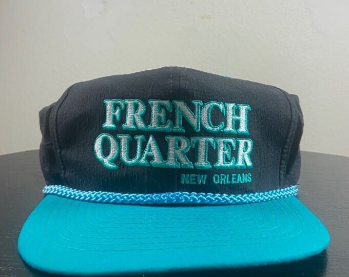 Vintage French Quarter New Orleans Snapback Hat OSFA Bourbon Street Big Easy Louisiana Mardi Gras 1990s 90s