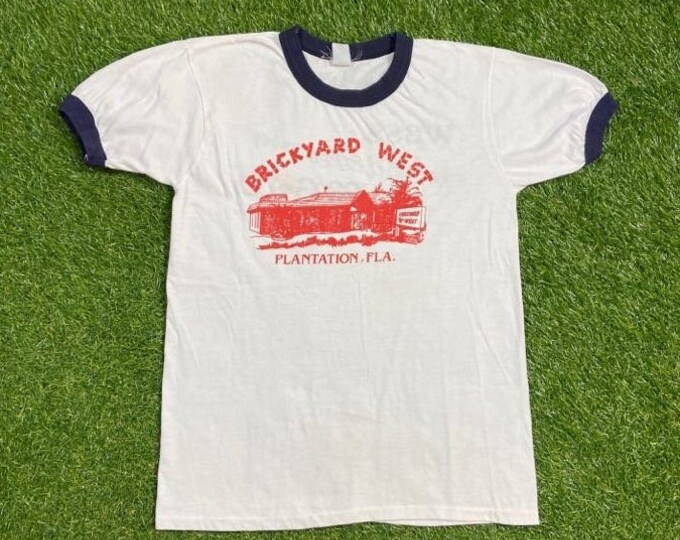Vintage Brickyard West T Shirt Tee Size Youth Large Plantation Florida Ft Lauderdale Pompano Beach Sunshine State Tropical Beach 1990s 90s