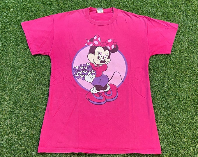 Vintage Minnie Mouse T Shirt Tee Disney Designs Made USA Size Xtra Large XL Walt Disney World Classic WDW Magic Kingdom 1980s 80s