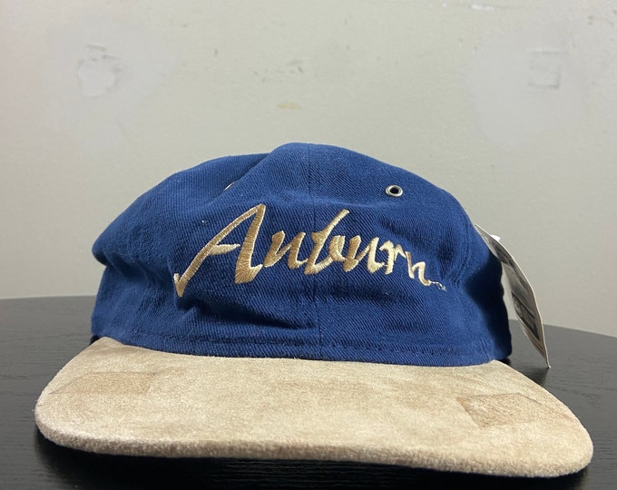 Vintage Auburn University Tigers Strap Back Hat Kudzu OSFA NCAA Football Alabama Sec War Eagle 1990s 90s