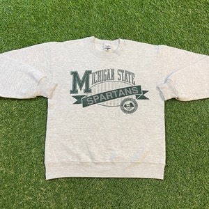 Vintage Michigan State University Crewneck Sweatshirt Made USA Size Medium M NCAA College Football Spartans Detroit Classic MSU 1990s 90s
