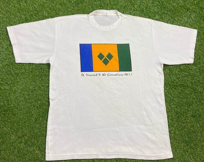 Vintage St Vincent and The Grenadines T Shirt Tee Size XXL 2XL West Indies Caribbean Island Beach 1990s 90s